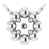 Collier pour enfant avec perles rondes blanches 10K de 2 mm, serti au centre