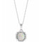 Collier de 45,7 cm (18 pouces) en or 14 carats, opale blanche de laboratoire et diamants naturels (0,04 carat au total).