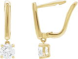 14K Yellow Gold 1 CTW Lab-Grown Diamond Lever Back Earrings