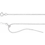 Chaîne à billes en argent sterling de 1 mm