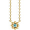 Collier pour enfant de 40 cm (16 pouces) en or jaune 14 carats avec zircon bleu naturel.