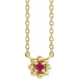 Collier pour enfant de 40 cm (16 pouces) en perles de rubis jaunes 14 carats cultivés en laboratoire