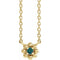 Collier pour enfant de 40 cm (16 pouces) en perles d'alexandrite jaune 14 carats cultivée en laboratoire