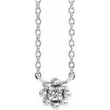 Collier pour enfant de 40 cm (16 pouces) en or blanc 14 carats et saphirs blancs naturels.