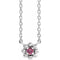 Collier pour enfant de 40 cm (16 pouces) en platine et tourmaline rose naturelle