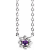Collier pour enfant en argent sterling et améthyste naturelle, 40 cm (16 pouces).