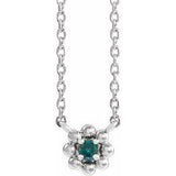 Collier pour enfant de 40 cm (16 pouces) en perles d'alexandrite naturelle blanche 14 carats