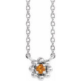 Collier jeune en perles de citrine naturelle platine 16 pouces
