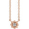 Collier pour enfant de 40 cm (16 pouces) en or rose 14 carats avec diamants naturels de 0,03 carat au total.