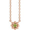 Collier pour enfant de 40 cm (16 pouces) en or rose 14 carats avec perles de péridot naturel