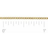 Chaîne à maillons carrés 14 carats de 1,25 mm