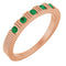 Bague empilable en or rose 14 carats avec émeraude naturelle