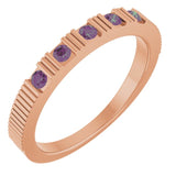 Bague empilable en alexandrite naturelle rose 14 carats