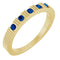 Bague empilable en or jaune 14 carats et saphir bleu naturel