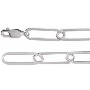 Chaîne en argent sterling de 6,2 mm de long, style trombone
