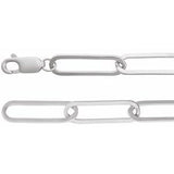 Chaîne en argent sterling de 6,2 mm de long, style trombone
