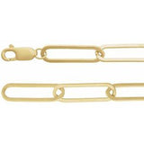 Chaîne trombone en or 14 carats de 6,2 mm