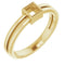 Bague carrée 3,25 mm en or jaune 14 carats