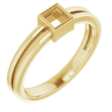 Bague carrée 3,25 mm en or jaune 18 carats