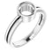Bague de montage ronde blanche 14K X1 de 6 mm