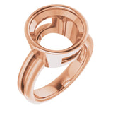 Bague ronde en or rose 18 carats de 12 mm