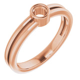 Bague de montage ronde en or rose 18 carats de 3,4 mm