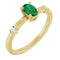 Bague en or 14 carats avec émeraude de laboratoire jaune et diamants naturels (0,05 carat au total).