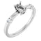 Bague en argent sterling sertie d'un diamant naturel ovale de 6 x 4 mm (0,05 carat au total).