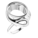 Bague de montage ovale en platine 12x10 mm