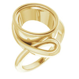 Bague ovale 12x10 mm en or jaune 14 carats