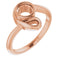 Bague de montage ronde en or rose 18 carats de 5,2 mm