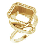 Monture de bague en émeraude jaune 18 carats de 12 x 10 mm