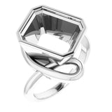 Monture en platine pour émeraude 12x10 mm