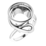 Bague ronde en argent sterling de 12 mm