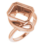 Bague sertie d'une émeraude rose 10K de 11 x 9 mm