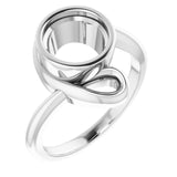 Monture de bague ronde Continuum en argent sterling 8 mm