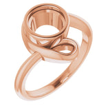 Bague ronde en or rose 14 carats de 7 mm