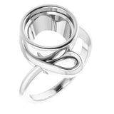 Bague de montage ronde 10 mm en or blanc 14 carats