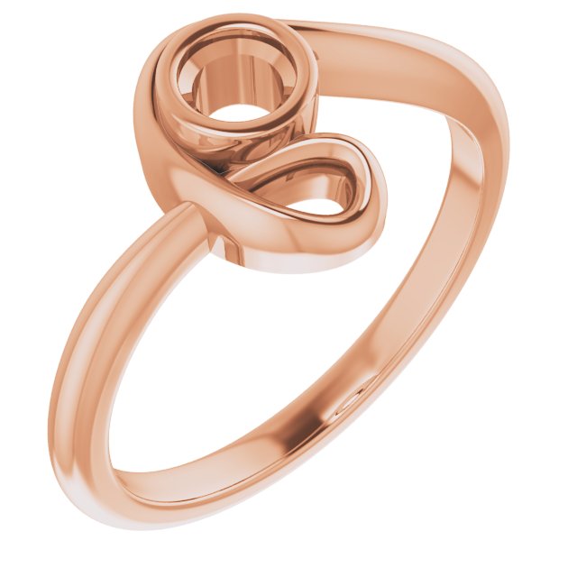 Bague de montage ronde 10K Rose 3,75 mm
