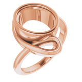 Bague ovale en or rose 18 carats, 11 x 9 mm