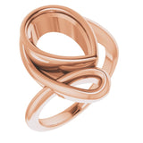 Bague de montage en forme de poire 10K Rose 12x8 mm