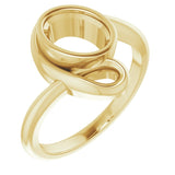 Bague ovale 8x6 mm en or jaune 14 carats