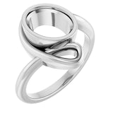 Monture de bague ovale Continuum en argent sterling 9x7 mm