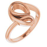 Bague en forme de poire 8x5 mm en or rose 18 carats