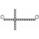 Collier avec pendentif croix latérale orné de platine