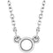Solitaire rond serti clos de 3 mm en or blanc 14 carats, monture pour collier de 45,7 cm (18 pouces)