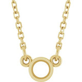 Solitaire rond serti clos de 3 mm en or jaune 14 carats, monture pour collier de 45,7 cm (18 pouces)