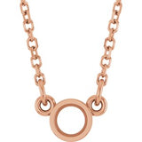 Solitaire rond serti clos en or rose 14 carats, 3 mm, monture collier 18 pouces