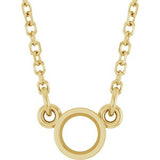 Solitaire rond serti clos en or jaune 14 carats, 3,4 mm, monture pour collier de 45,7 cm (18 pouces)