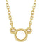 Solitaire rond serti clos en or jaune 14 carats, 3,4 mm, monture pour collier de 45,7 cm (18 pouces)